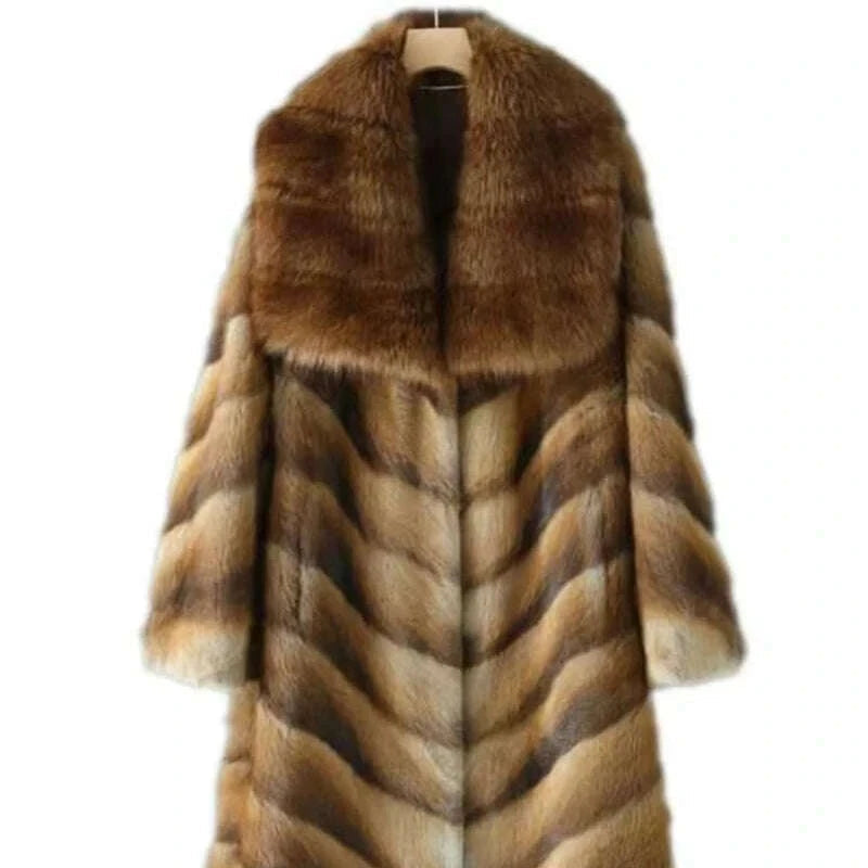 Pina Women's Coat | Woven Mink with Square Collar 1