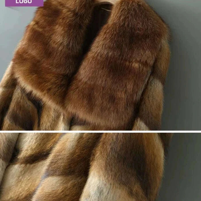 Pina Women's Coat | Woven Mink with Square Collar 3