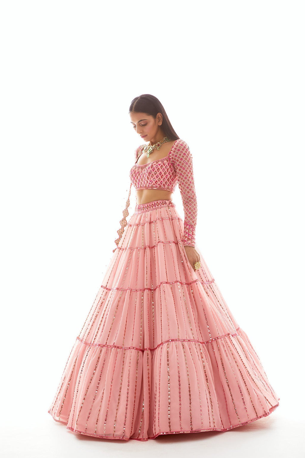 Pine Women's Lehenga | Hand Embroidered, Elegant Design 1