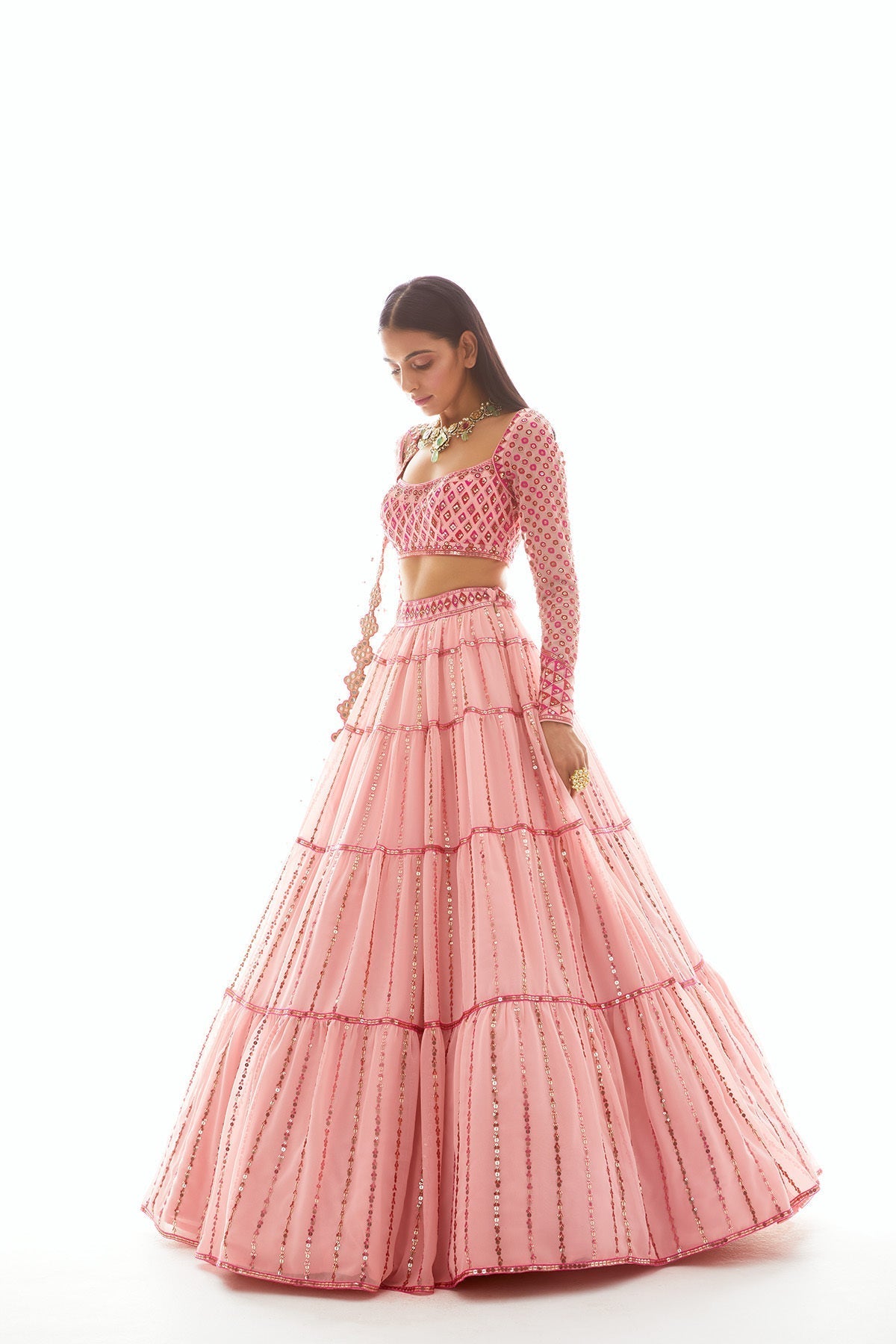 Pine Women's Lehenga | Hand Embroidered, Elegant Design 1