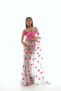 Pola Women's Designer Saree | Hand Embroidered Organza, Party Wear 0