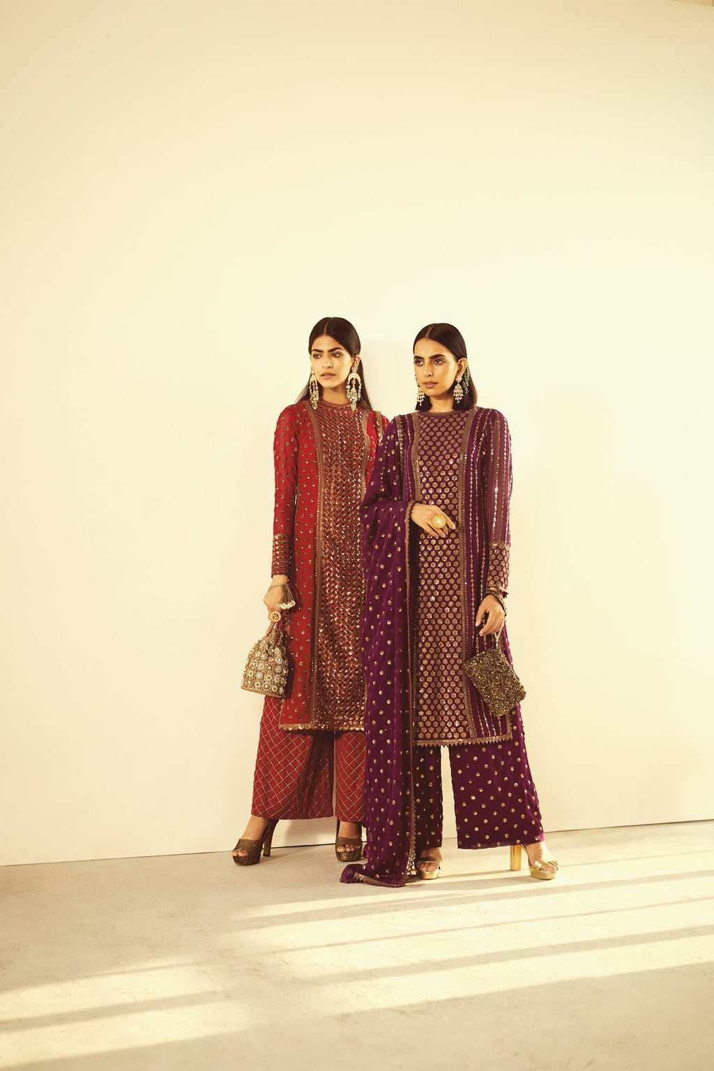 Pura Women's Kurta Set | Hand Embroidered Elegance, Palazzo Style 1