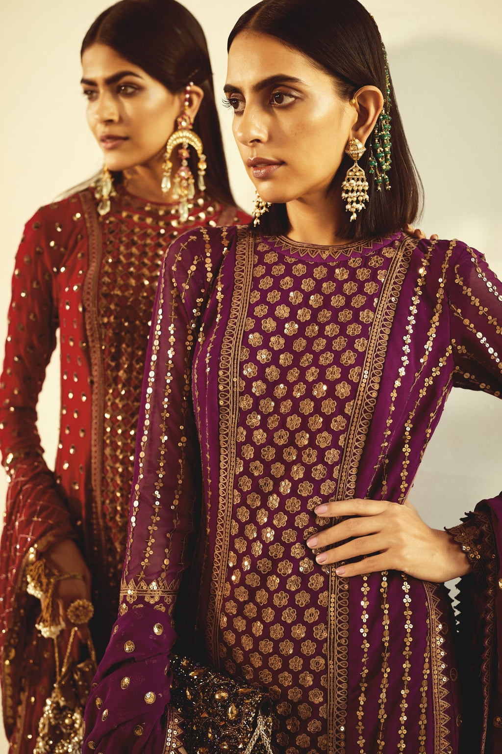 Pura Women's Kurta Set | Hand Embroidered Elegance, Palazzo Style 3