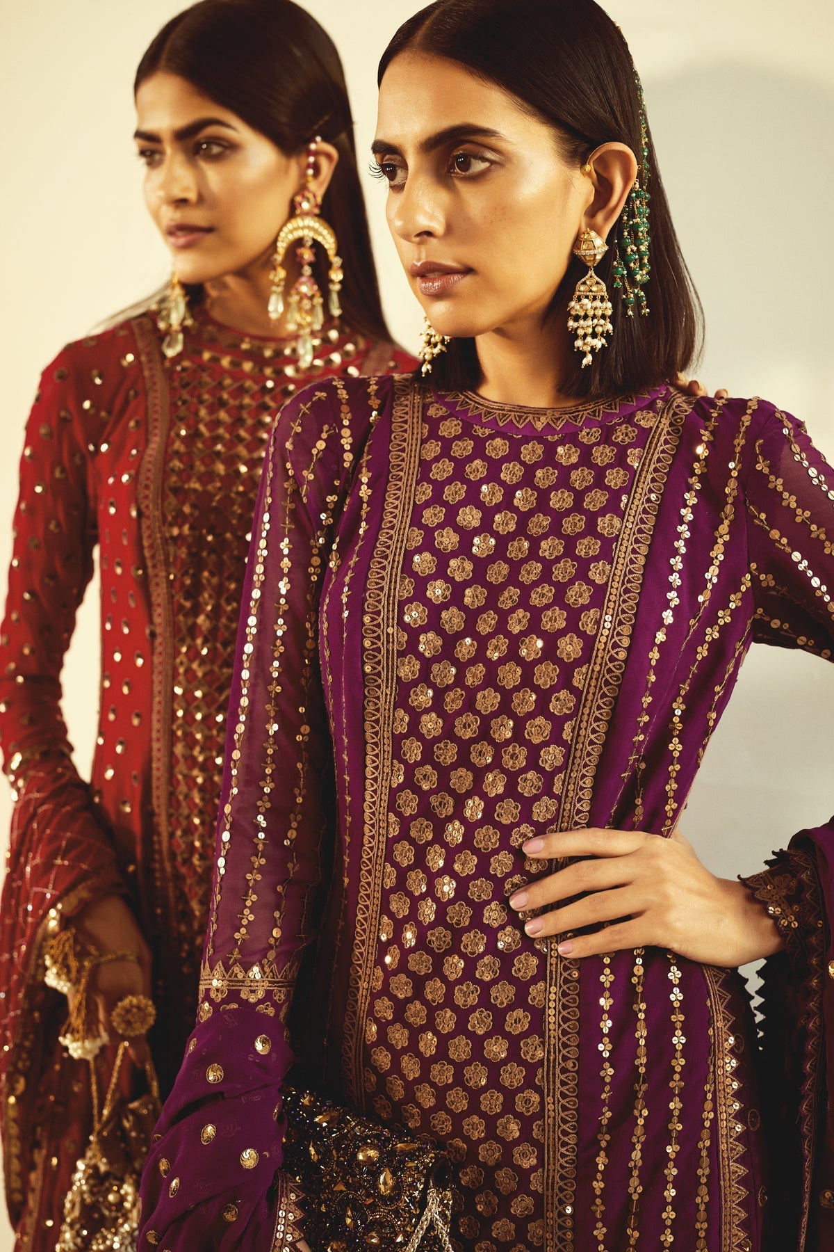 Pura Women's Kurta Set | Hand Embroidered Elegance, Palazzo Style 3