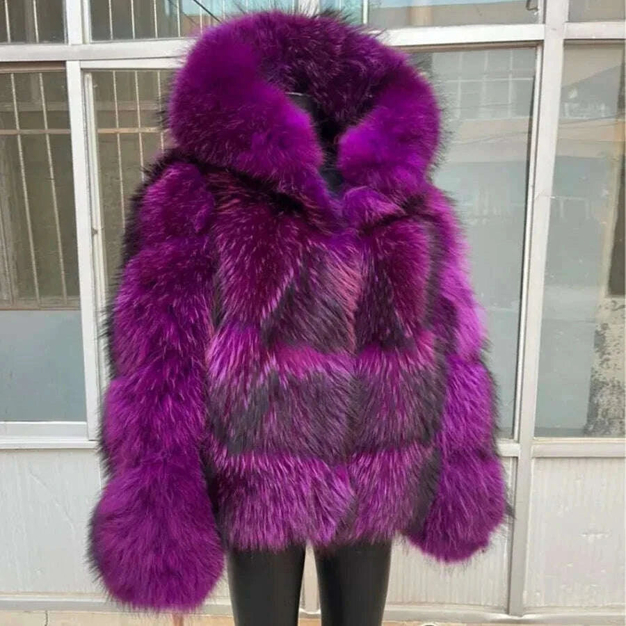 Racoon Women's Cropped Fur Coat | Genuine Raccoon Fur 10