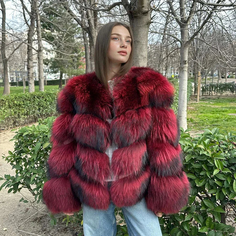 Racoon Women's Cropped Fur Coat | Genuine Raccoon Fur 2