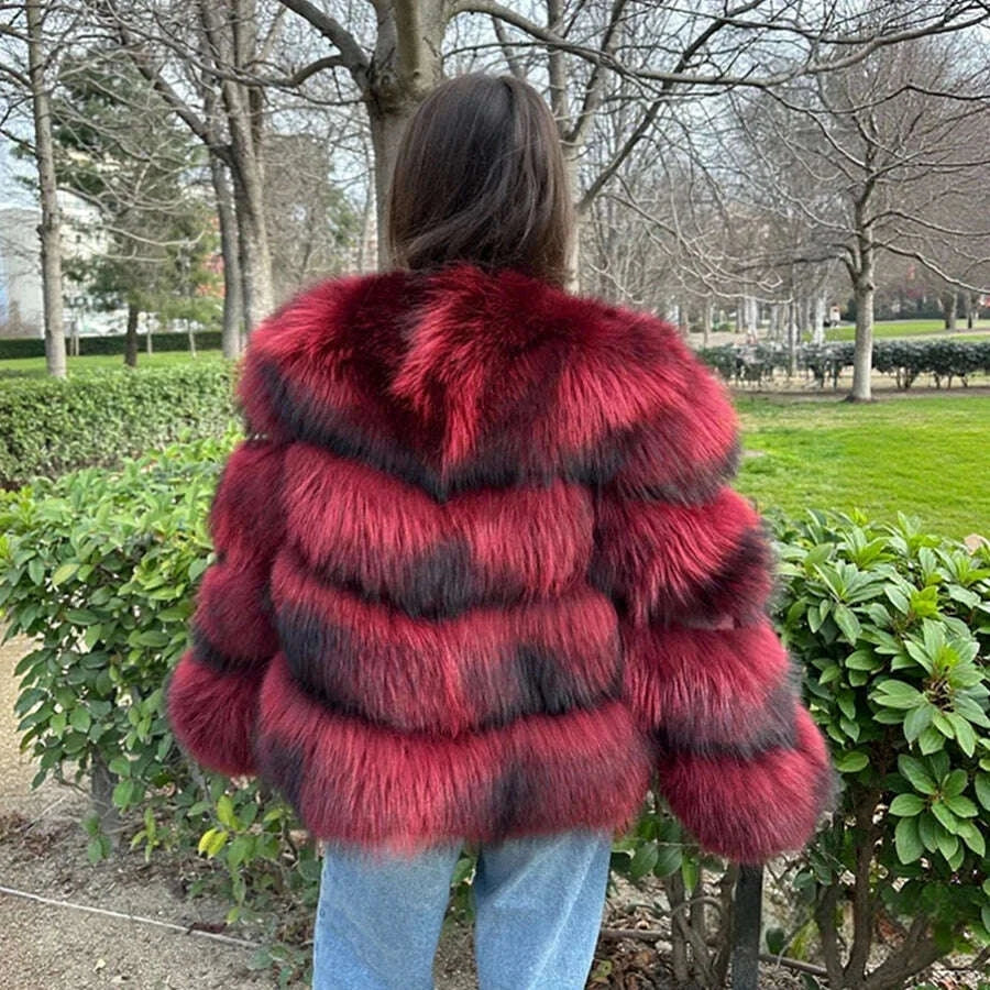 Racoon Women's Cropped Fur Coat | Genuine Raccoon Fur 3