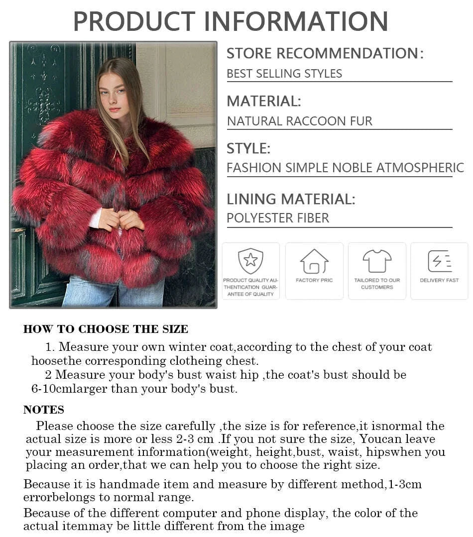 Racoon Women's Cropped Fur Coat | Genuine Raccoon Fur 5
