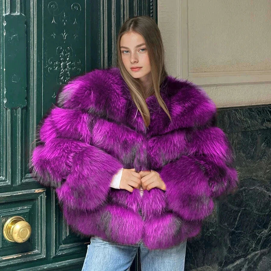 Racoon Women's Cropped Fur Coat | Genuine Raccoon Fur 8