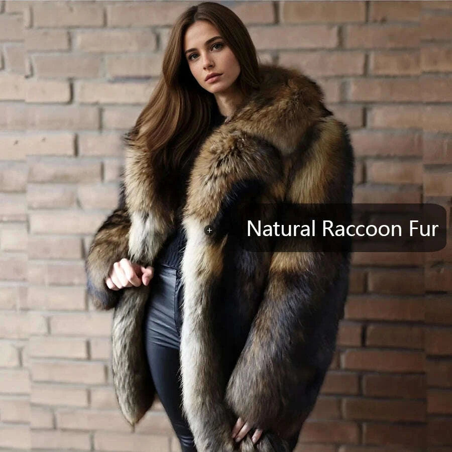 Raina Women's Winter Coat | Genuine Raccoon Fur, Elegant Design 2
