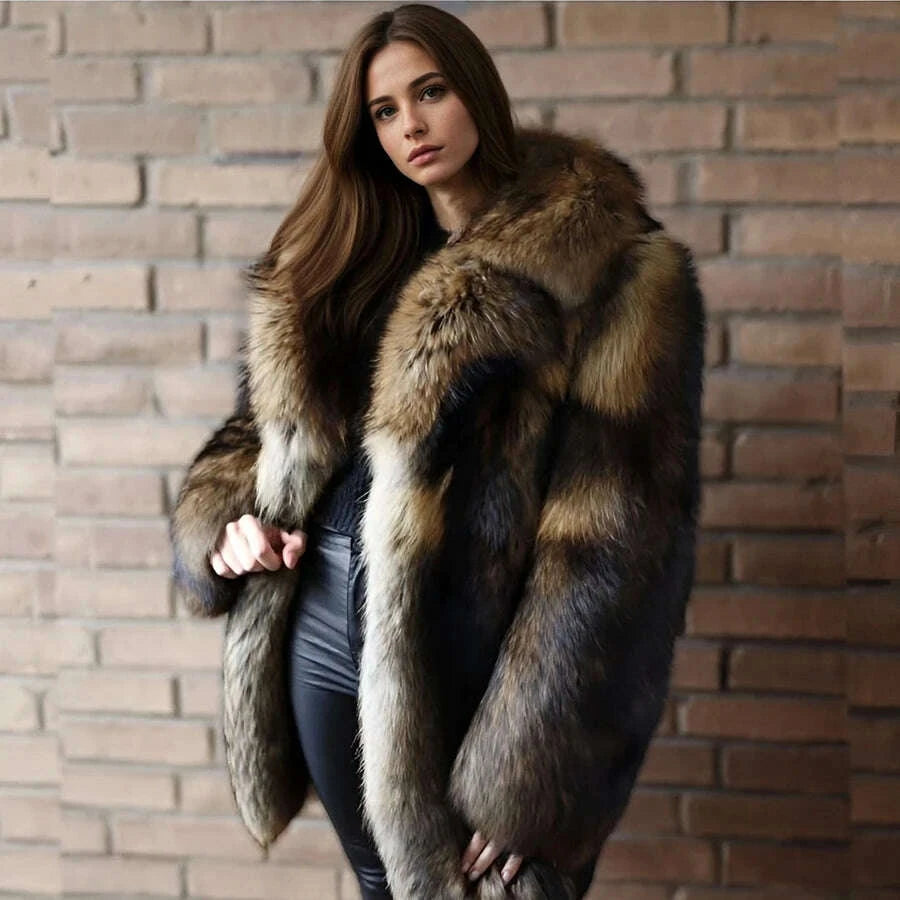 Raina Women's Winter Coat | Genuine Raccoon Fur, Elegant Design 8