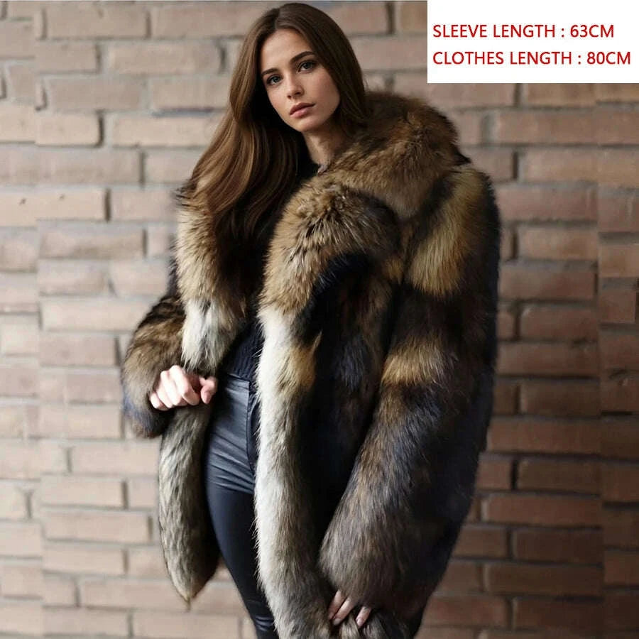 Raven Women's Winter Jacket | Genuine Raccoon Fur, Elegant Outerwear 0