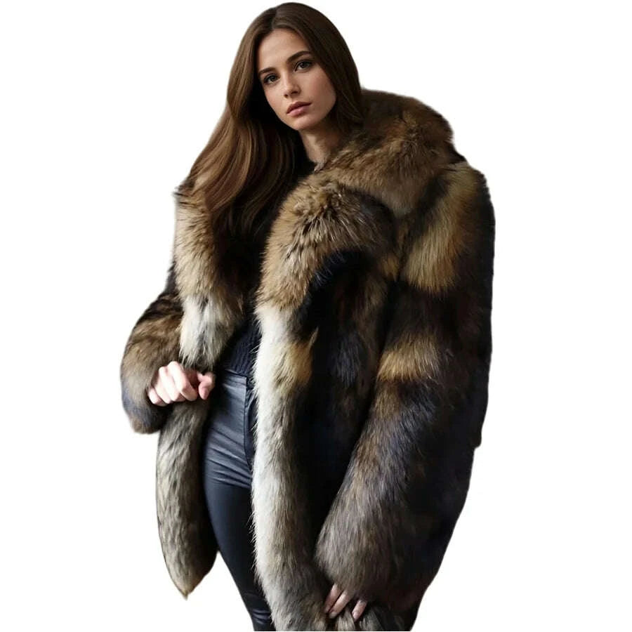 Raven Women's Winter Jacket | Genuine Raccoon Fur, Elegant Outerwear 1