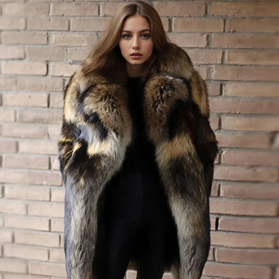 Raven Women's Winter Jacket | Genuine Raccoon Fur, Elegant Outerwear 3