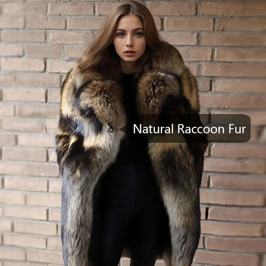 Raven Women's Winter Jacket | Genuine Raccoon Fur, Elegant Outerwear 4
