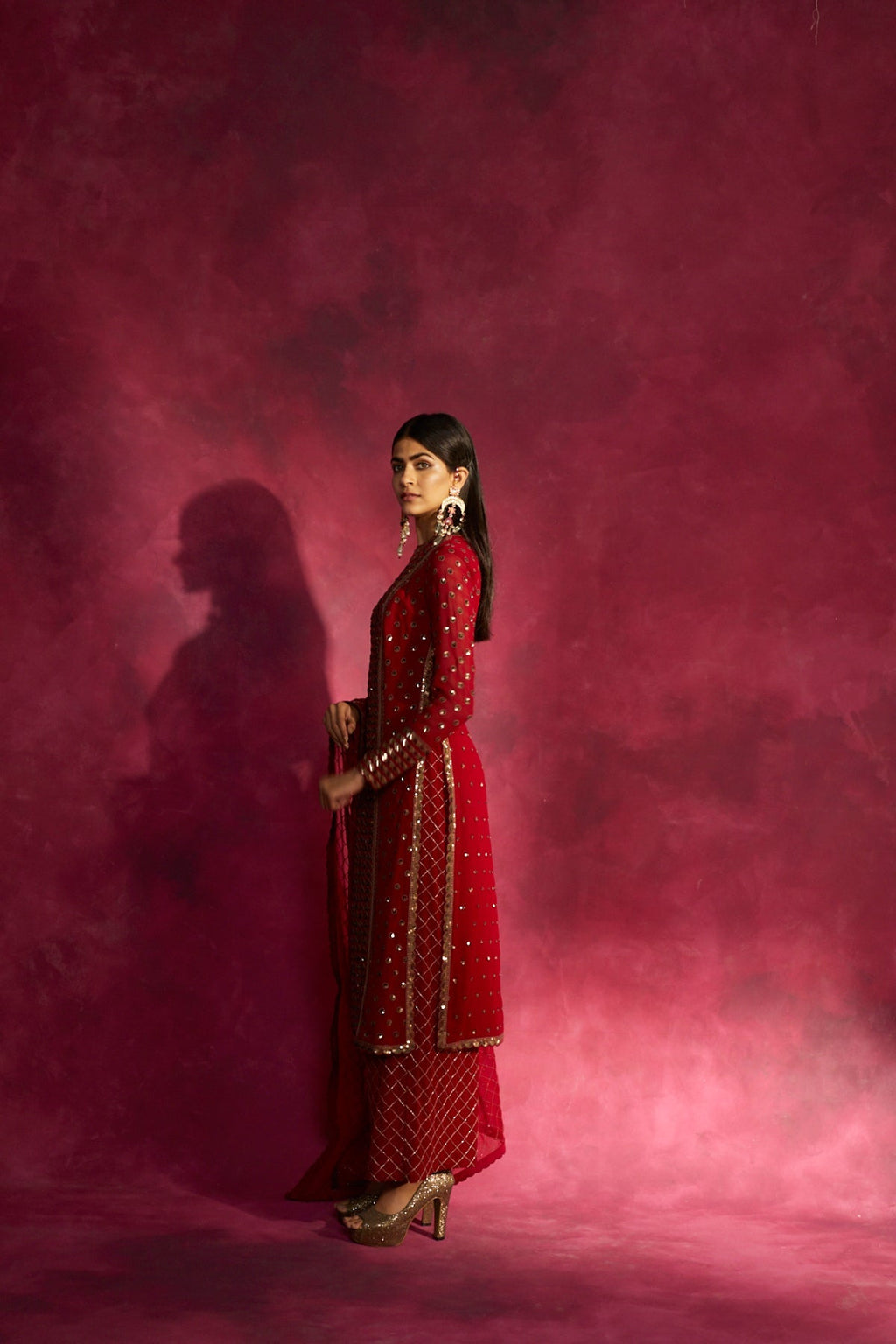 Ravi Women's Kurta Set | Hand Embroidered, Elegant Palazzo & Dupatta 0