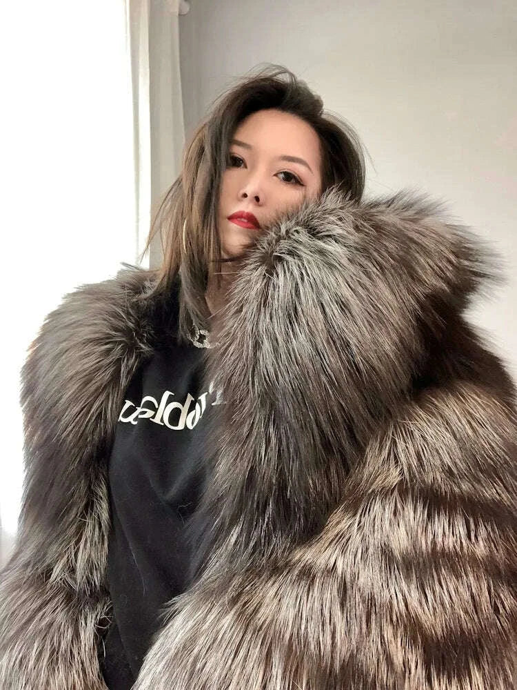 Rhea Women's Faux Fur Coat | Genuine Fox Fur, Winter Luxury 1