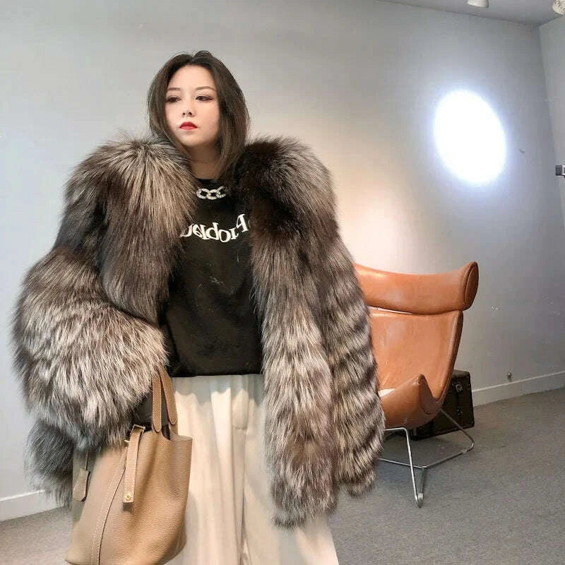Rhea Women's Faux Fur Coat | Genuine Fox Fur, Winter Luxury 2