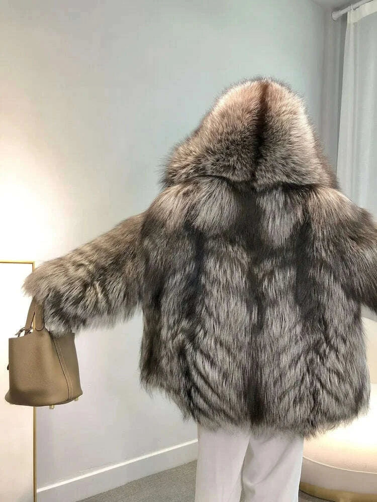 Rhea Women's Faux Fur Coat | Genuine Fox Fur, Winter Luxury 3