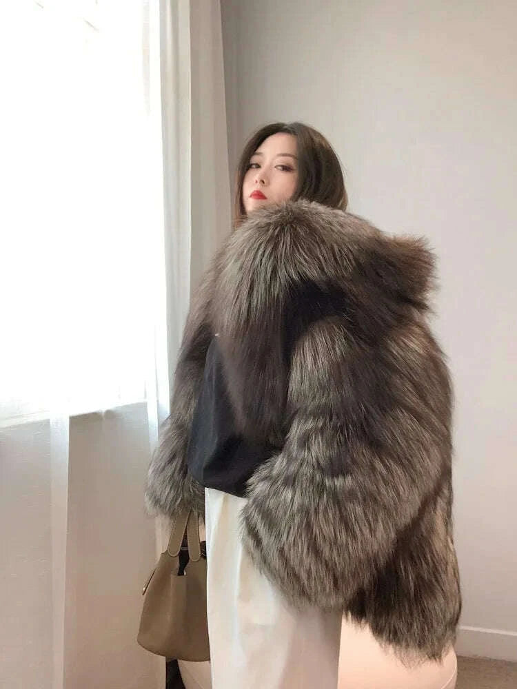 Rhea Women's Faux Fur Coat | Genuine Fox Fur, Winter Luxury 5