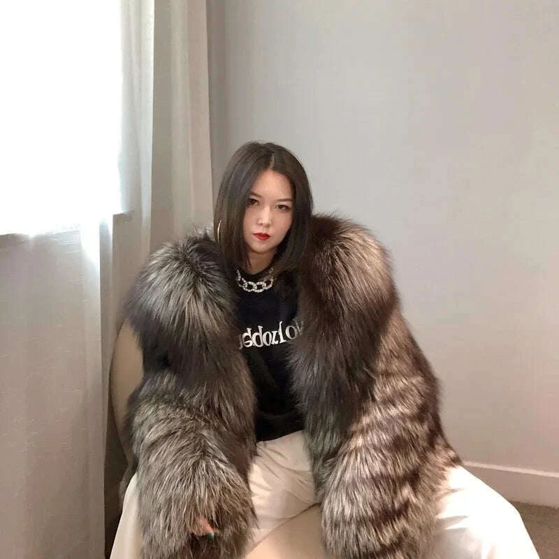 Rhea Women's Faux Fur Coat | Genuine Fox Fur, Winter Luxury 6