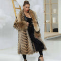 Rina Women's Long Fur Coat | Genuine Raccoon, Customizable Colors 0