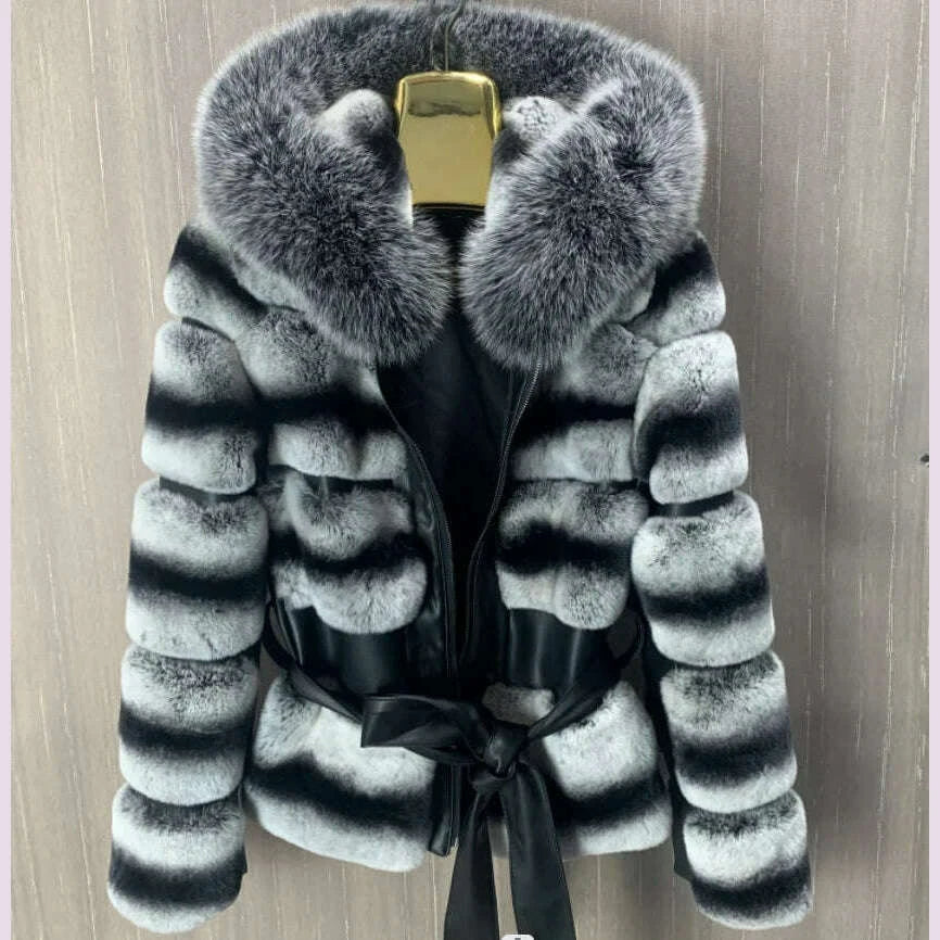 Rita Women's Coat | 100% Rabbit Fur, Thickened Winter Design 0