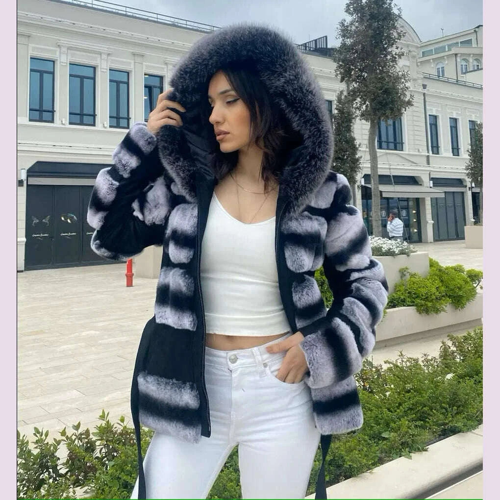 Rita Women's Coat | 100% Rabbit Fur, Thickened Winter Design 2