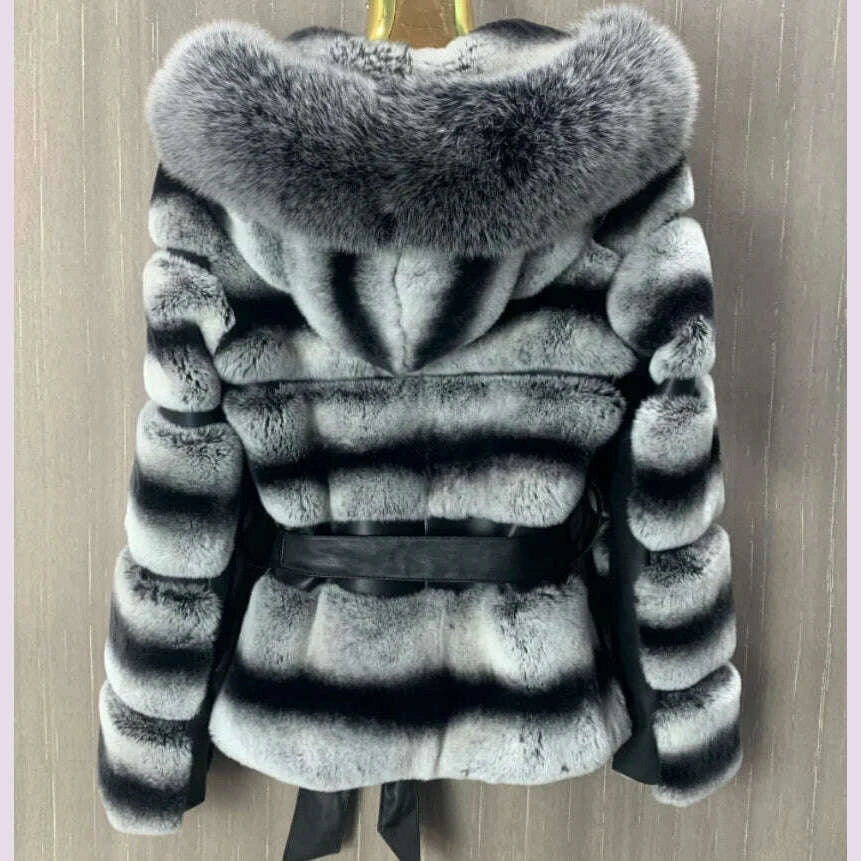 Rita Women's Coat | 100% Rabbit Fur, Thickened Winter Design 3