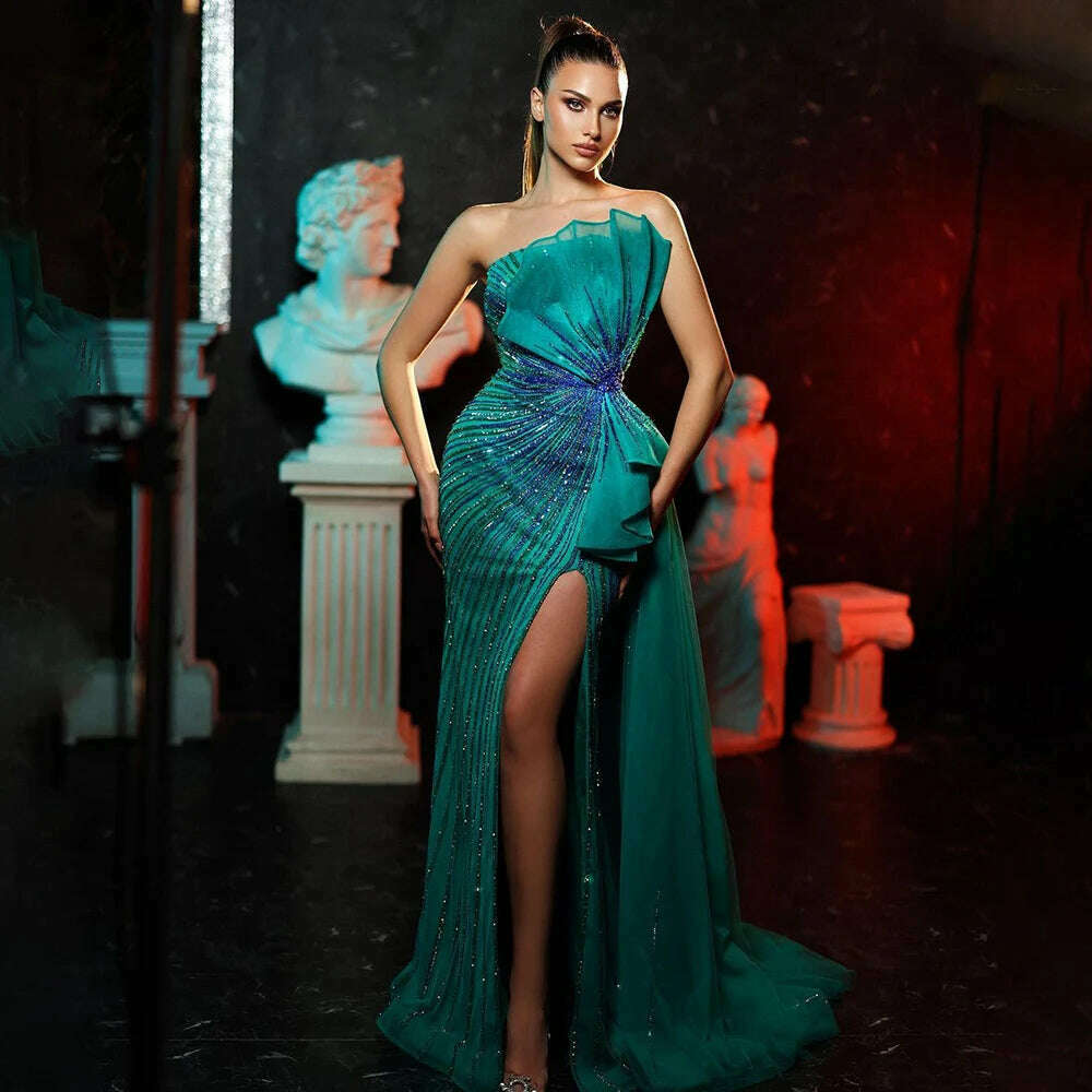 Serena Women's Evening Gown | Beaded Mermaid Design, Formal Dress 7
