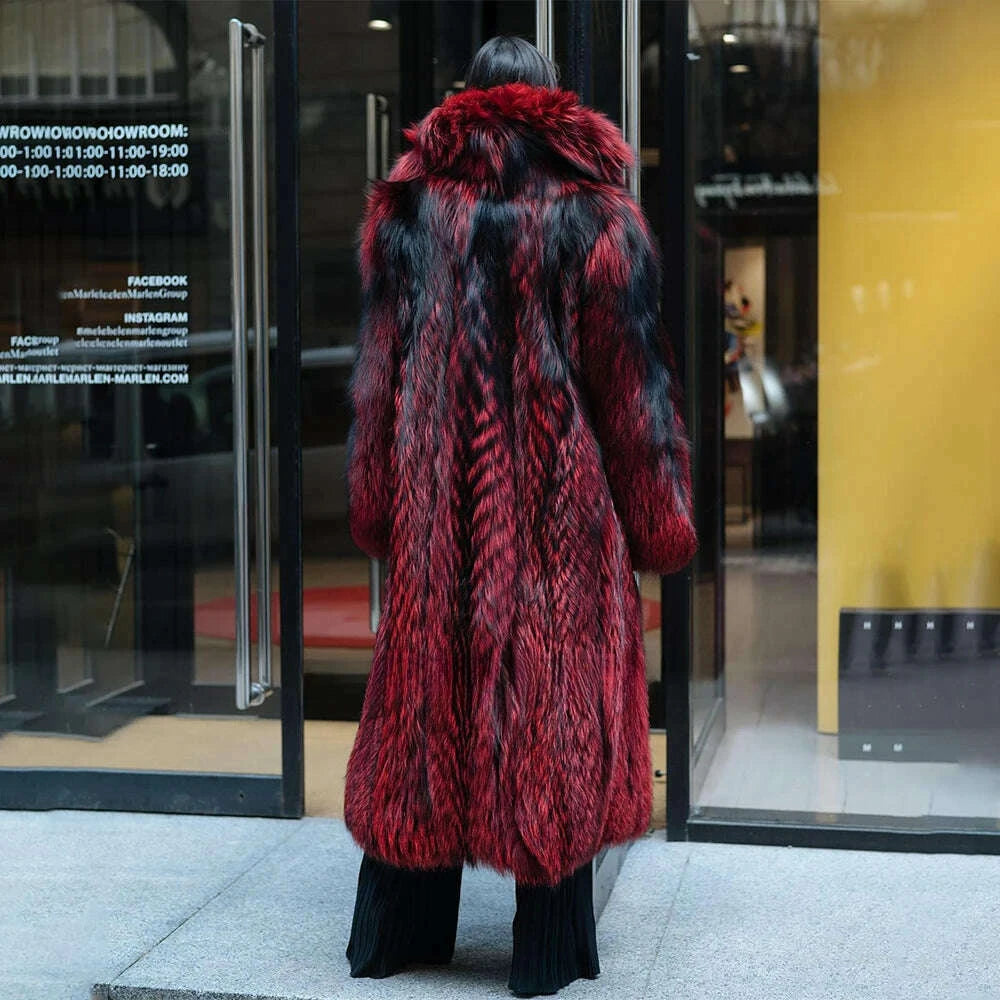 Tanya Women's Long Puffer Coat | Genuine Fox Fur, Thick Warm Design 4