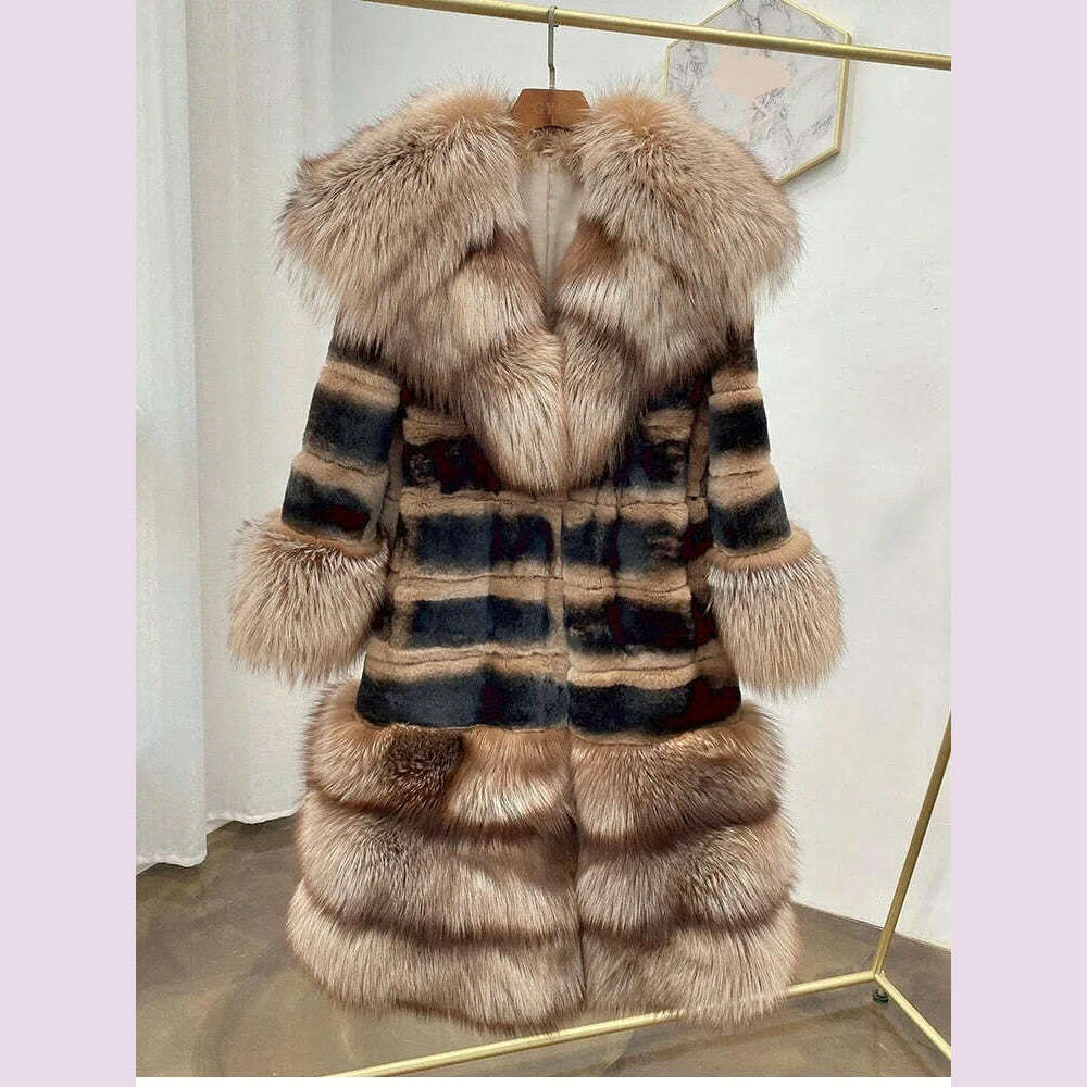 Tara Women's Winter Coat | Genuine Rex Rabbit & Fox Fur 0