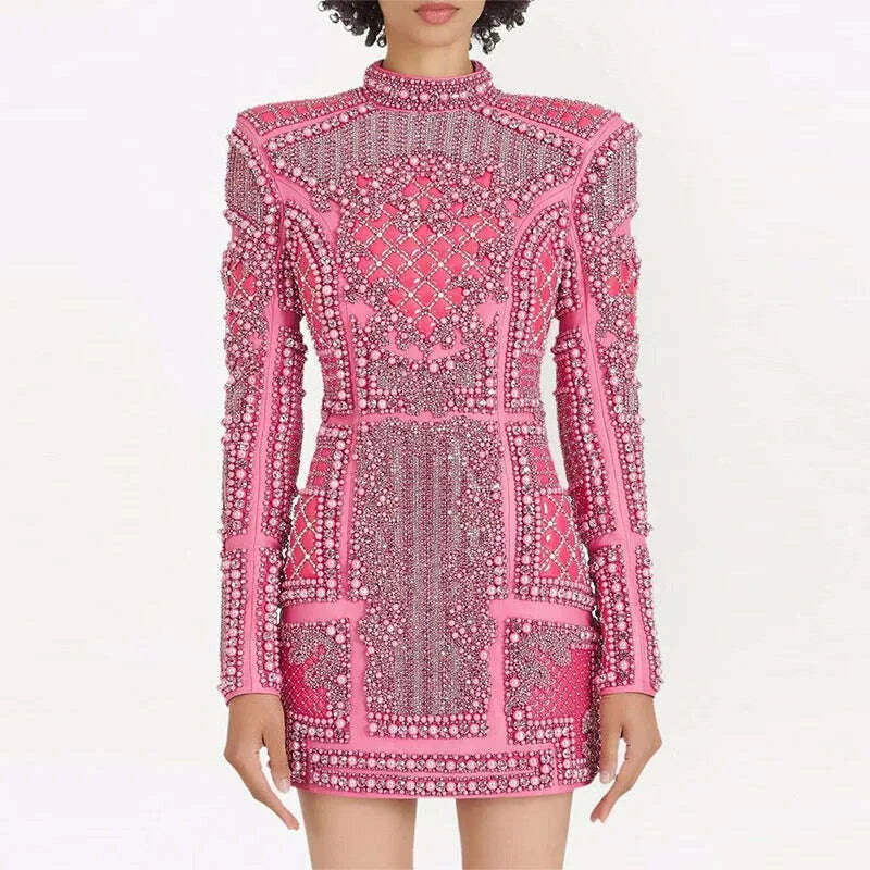 Vera Women's Bodycon Dress | Beaded Sparkling Design, Cocktail Dress 0