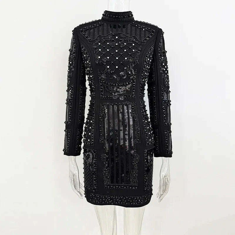 Vera Women's Bodycon Dress | Beaded Sparkling Design, Cocktail Dress 1