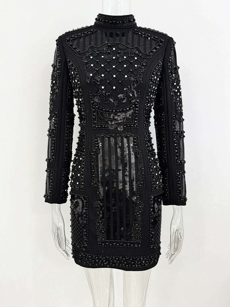 Vera Women's Bodycon Dress | Beaded Sparkling Design, Cocktail Dress 2