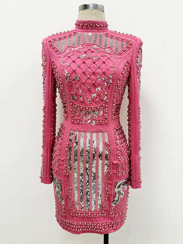 Vera Women's Bodycon Dress | Beaded Sparkling Design, Cocktail Dress 3