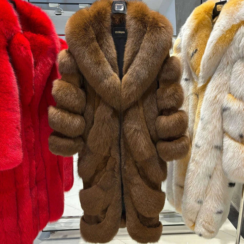 Yara Women's Fox Fur Coat | Luxury Natural Fur, Winter Outerwear 14