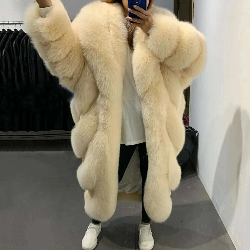 Yara Women's Fox Fur Coat | Luxury Natural Fur, Winter Outerwear 15