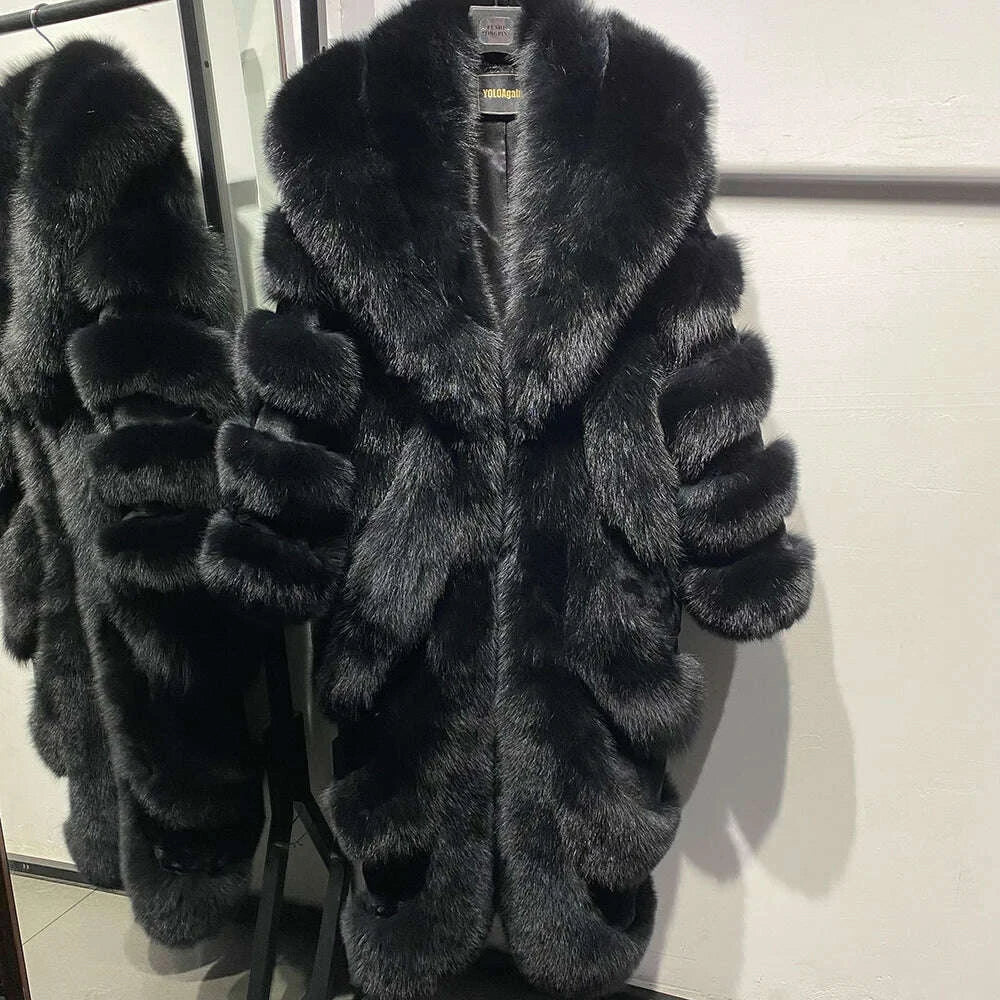 Yara Women's Fox Fur Coat | Luxury Natural Fur, Winter Outerwear 8