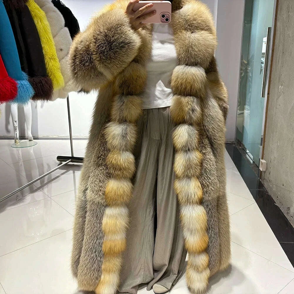 Yara Women's Fox Fur Coat | Natural Golden, Luxury Outerwear 1