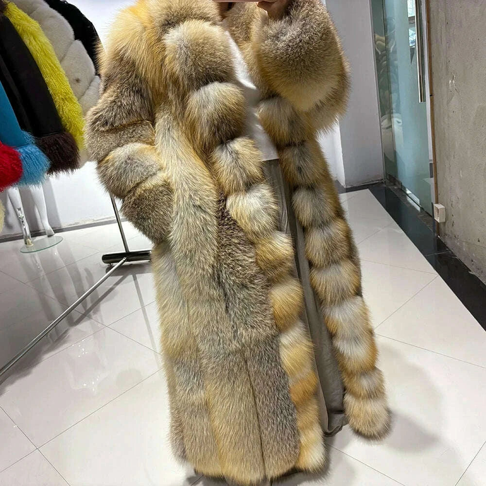 Yara Women's Fox Fur Coat | Natural Golden, Luxury Outerwear 2