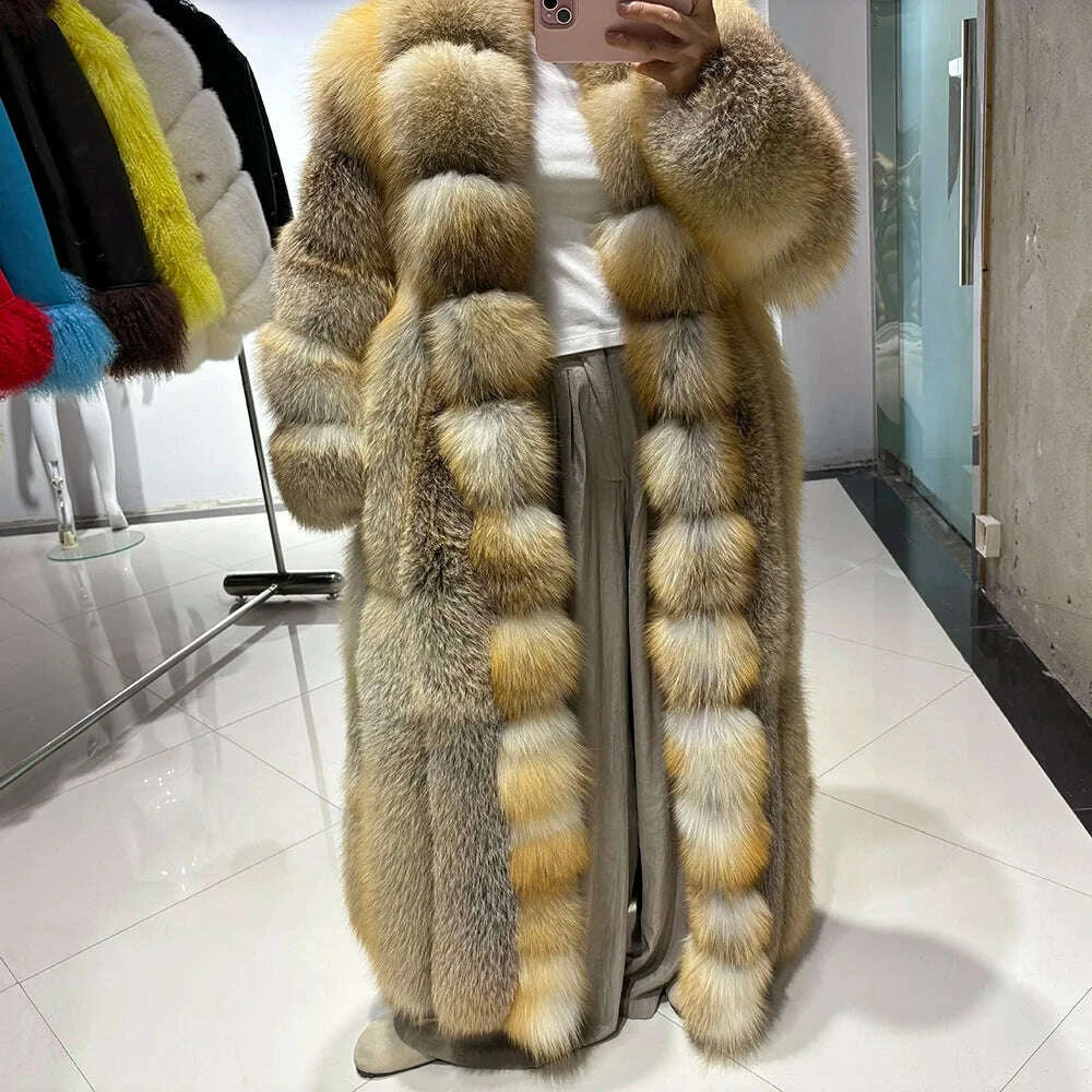 Yara Women's Fox Fur Coat | Natural Golden, Luxury Outerwear 3