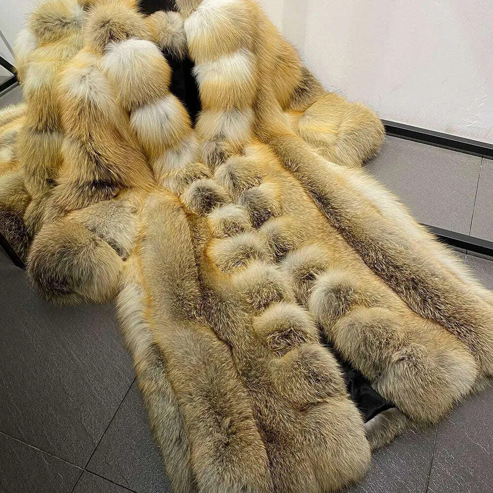 Yara Women's Fox Fur Coat | Natural Golden, Luxury Outerwear 4