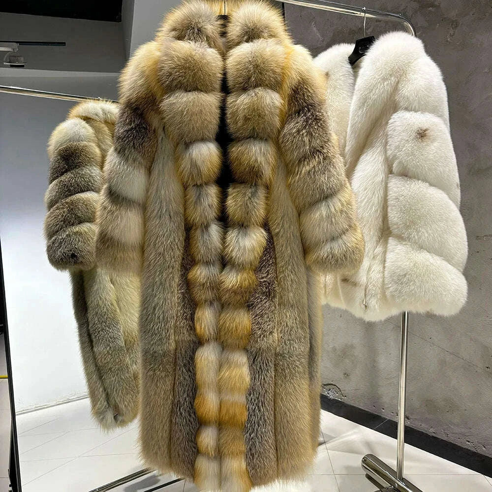 Yara Women's Fox Fur Coat | Natural Golden, Luxury Outerwear 5