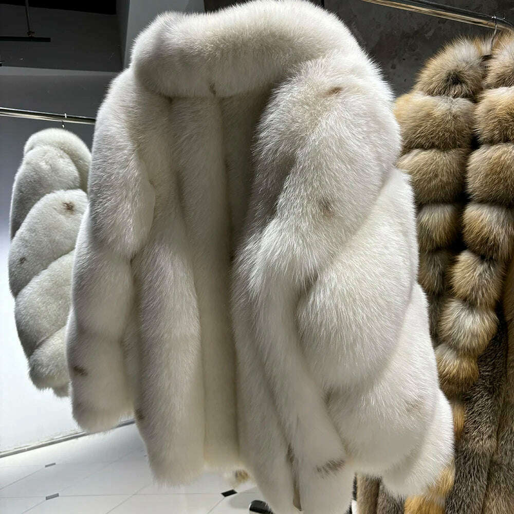 Yara Women's Fox Fur Coat | Thick Warm Luxury for Winter 2