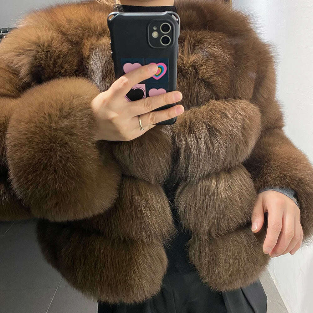 Yara Women's Fox Fur Jacket | Thick Warm Outerwear 1