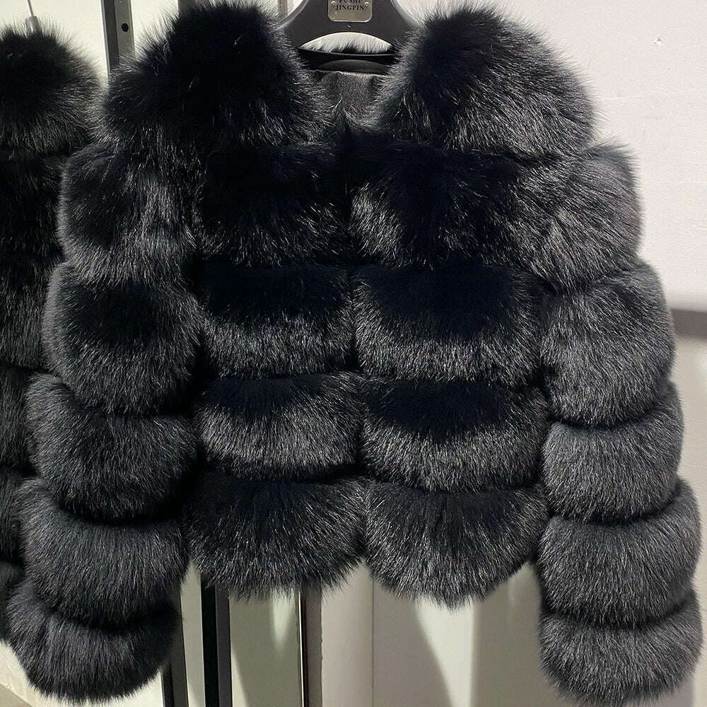 Yara Women's Fox Fur Jacket | Thick Warm Outerwear 11