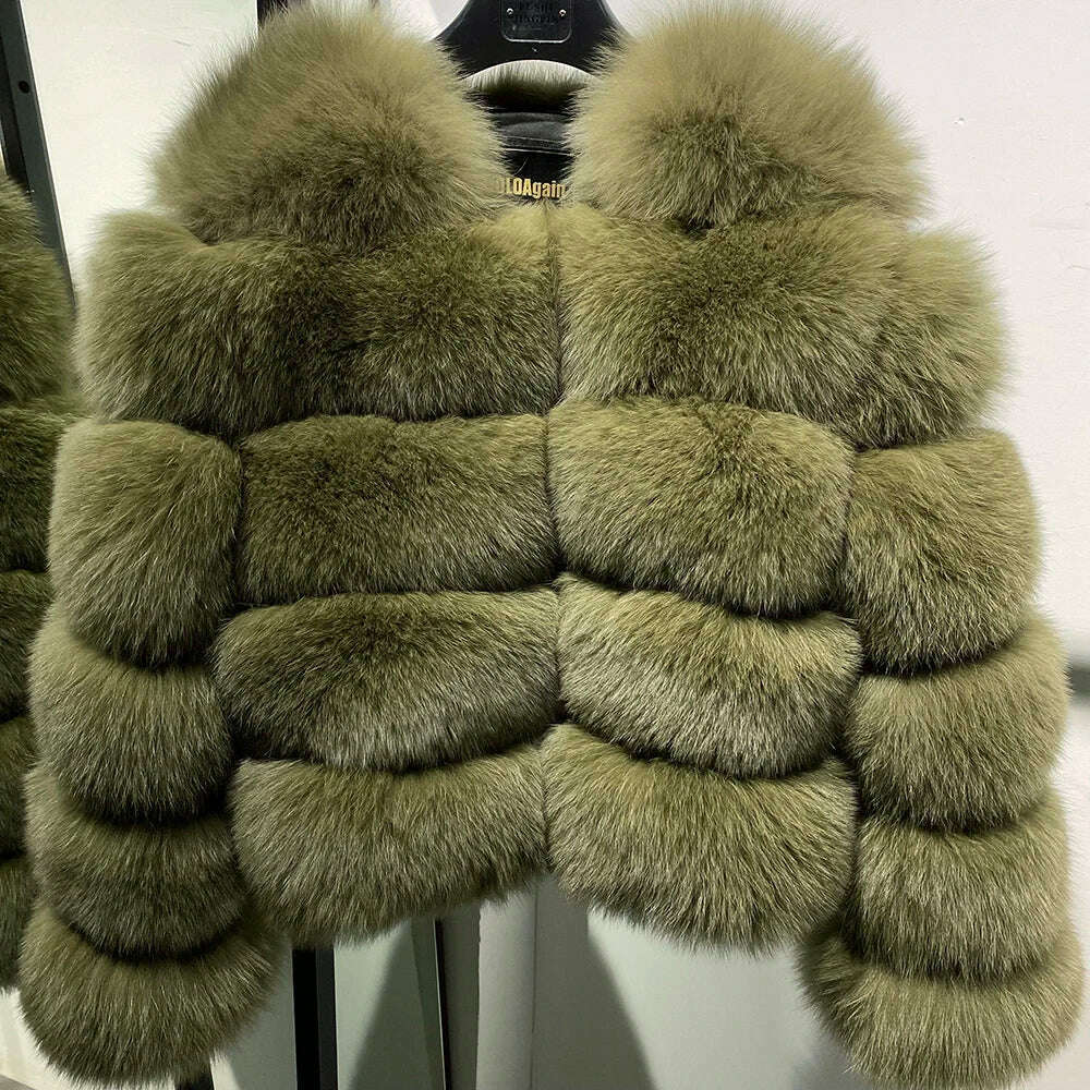 Yara Women's Fox Fur Jacket | Thick Warm Outerwear 12