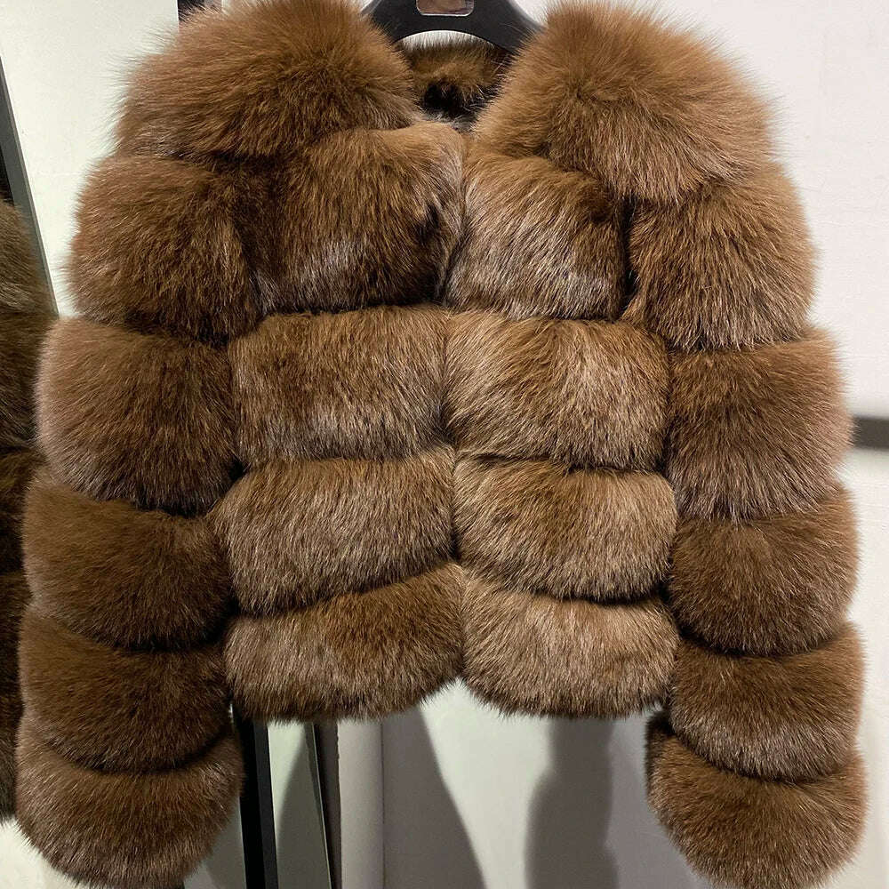 Yara Women's Fox Fur Jacket | Thick Warm Outerwear 2