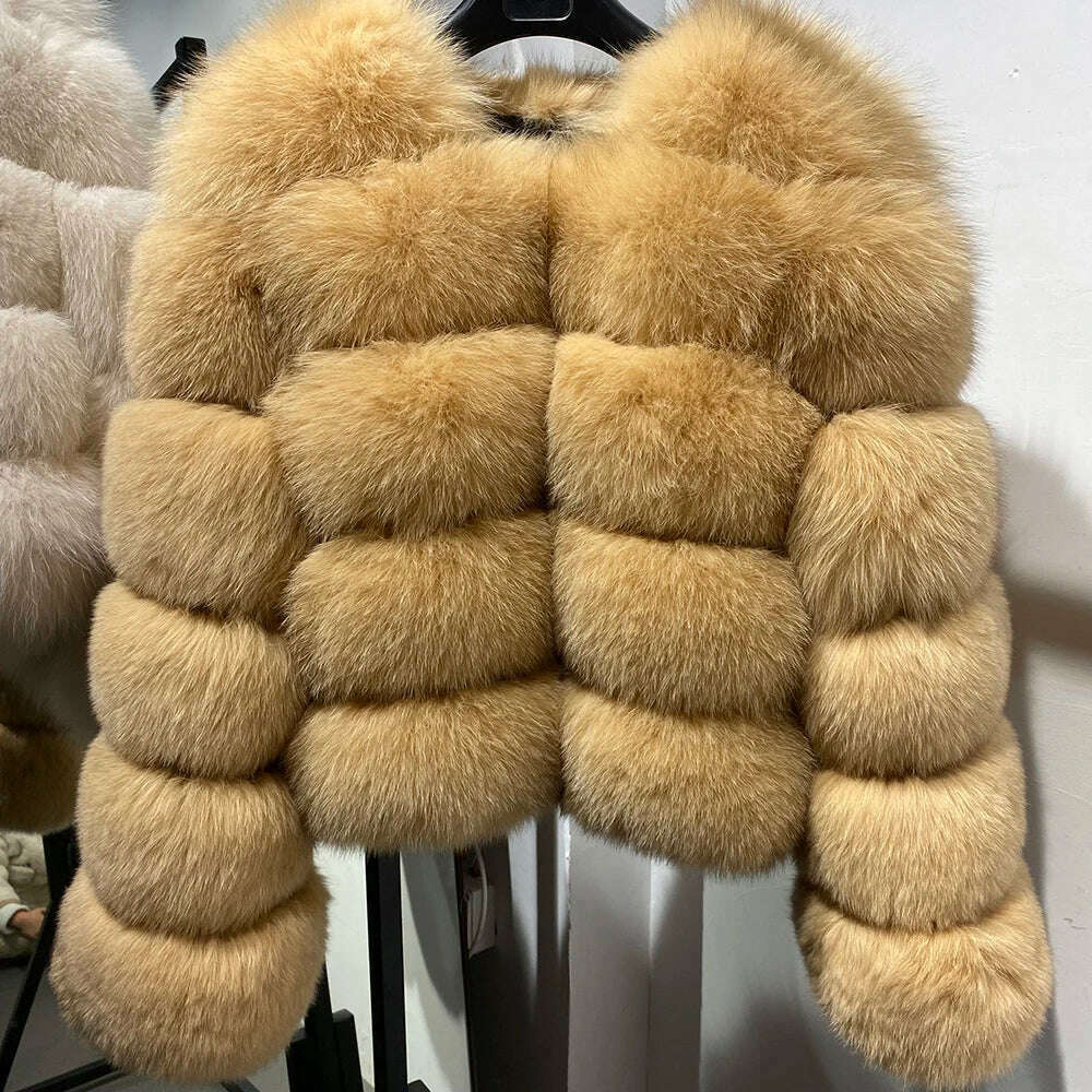 Yara Women's Fox Fur Jacket | Thick Warm Outerwear 4